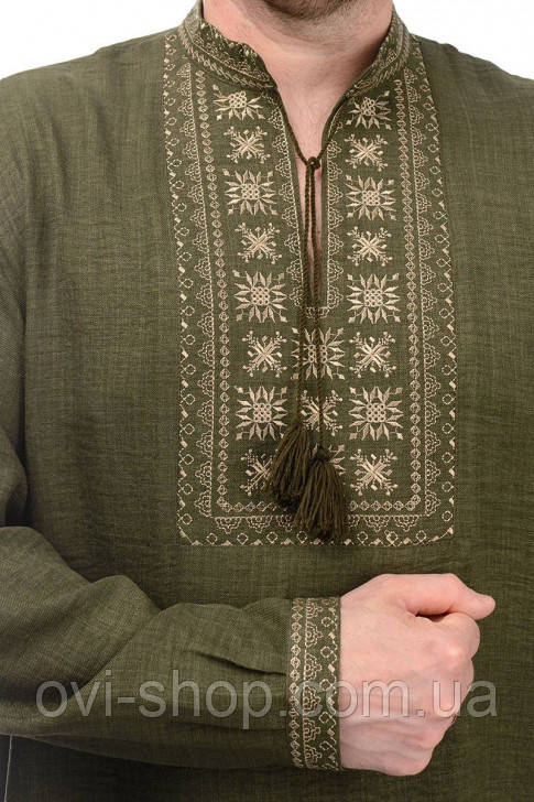 Чоловіча вишита сорочка хакі