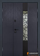 Напівторні двері з терморозривом модель Olimpia (колір Антрацит + вулична плівка Vinorit) комплектація Bionica