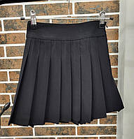 Черная школьная юбка в складку для девочки (134-140р)