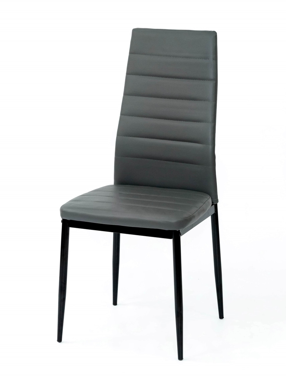 Стілець обідній Ріо чорний (метал/шкірозамін сірий) — комплект 4 шт., фото 1