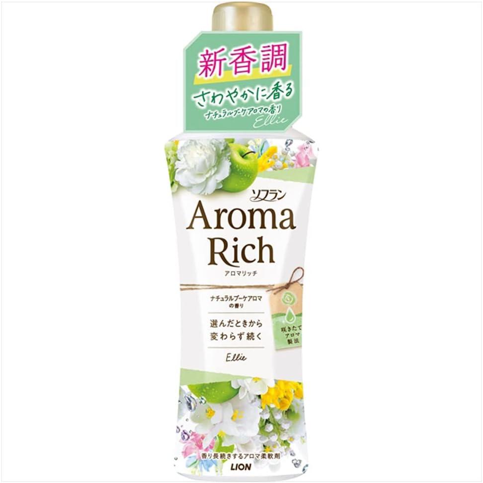 Lion Soflan Aroma Rich Ellie парфумований кондиціонер для білизни аромат зелених фруктів, конвалії, троянд, 480 мл