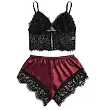 Літня піжама мереживний топ та атласні трусики, фото 3