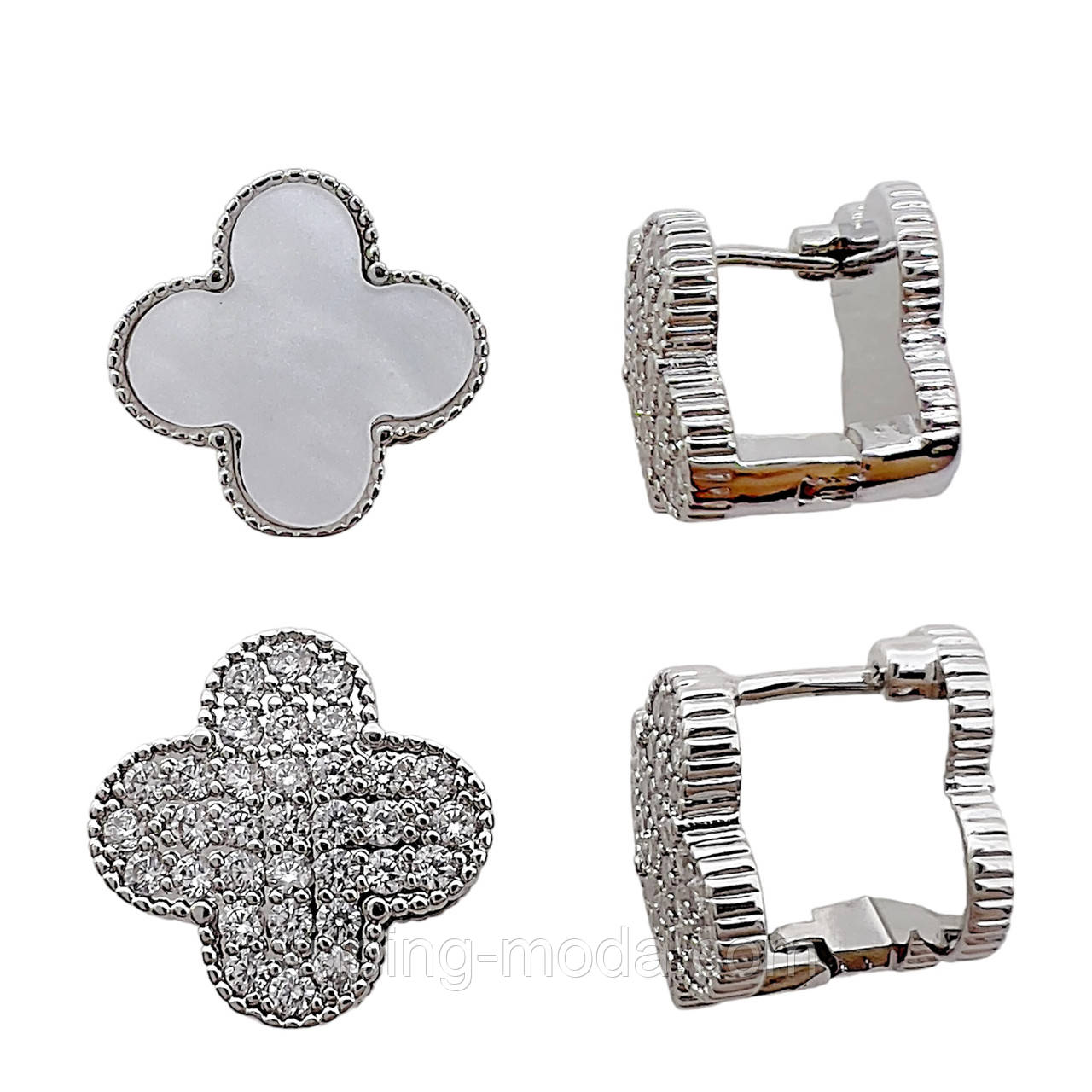 Сережки клевер. 12 мм. Двосторонні, фото 1