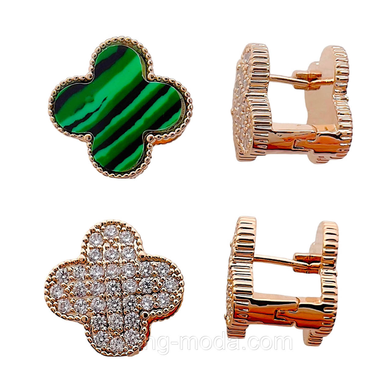 Сережки клевер. 12 мм. Двосторонні, фото 1