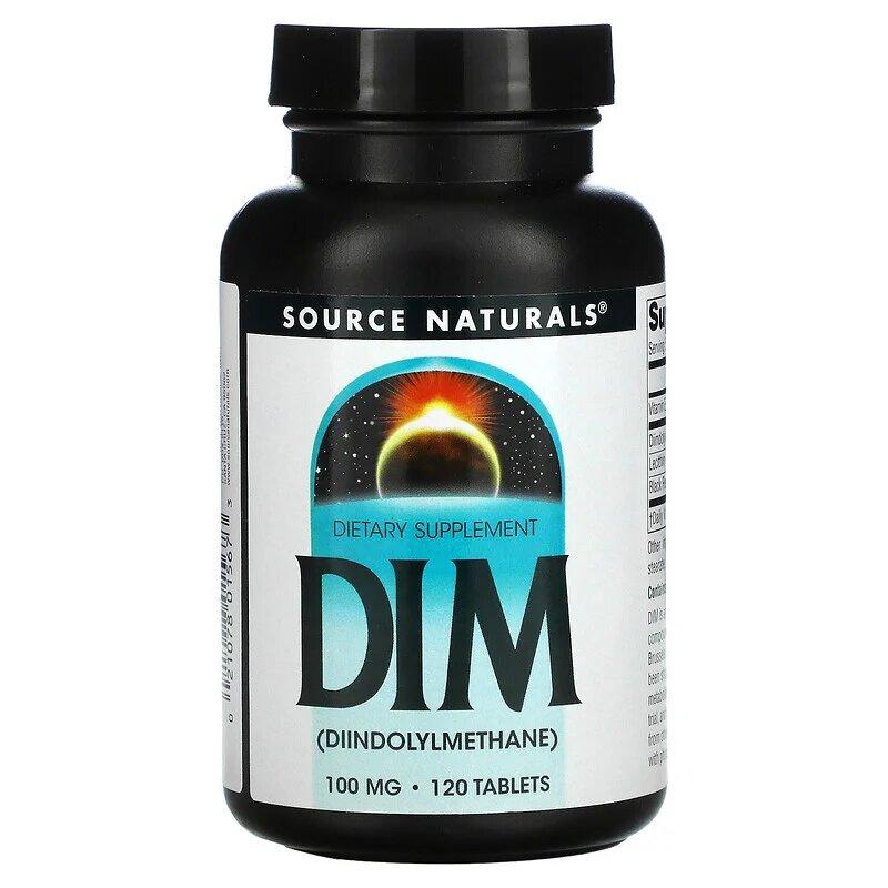 Натуральна добавка Source Naturals DIM (Diindolylmethane) 100 mg, 120 таблеток CN13634 SP