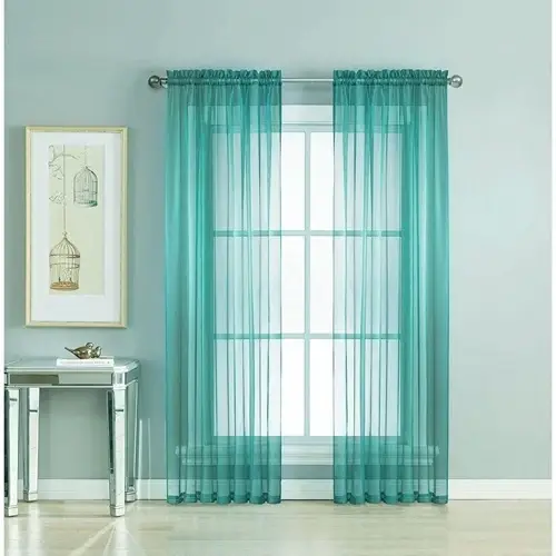 Купити Тюль однотонний бірюзовий креп шифон вуаль, на метраж, висота ...