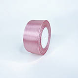 Стрічка атласна, 4 см, запорошена троянда, 23 м - рулон, фото 2