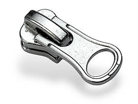 Бігунок No5 для тракторної блискавки з фіксатором D51T колір нікель