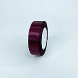 Стрічка атласна, 2,5 см, "оксамитова слива", 23 м - рулон, фото 2