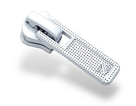 Бігунок No5 для тракторної блискавки з фіксатором 239 білий