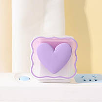 Чохол для блока живлення ЗП iPhone iPad 18/20W + захист кабелю Heart Purple (3 в 1), фото 3