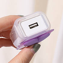 Чохол для блока живлення ЗП iPhone iPad 18/20W + захист кабелю Heart Purple (3 в 1), фото 5