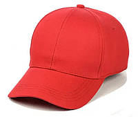 Женская бейсболка .без декора красная / женская кепка однотонная / кепка молодежная пустышка