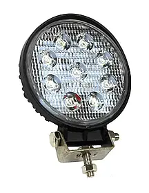 Світлодіодна кругла LED-фара робоча 27 W (3вт*9ламп)