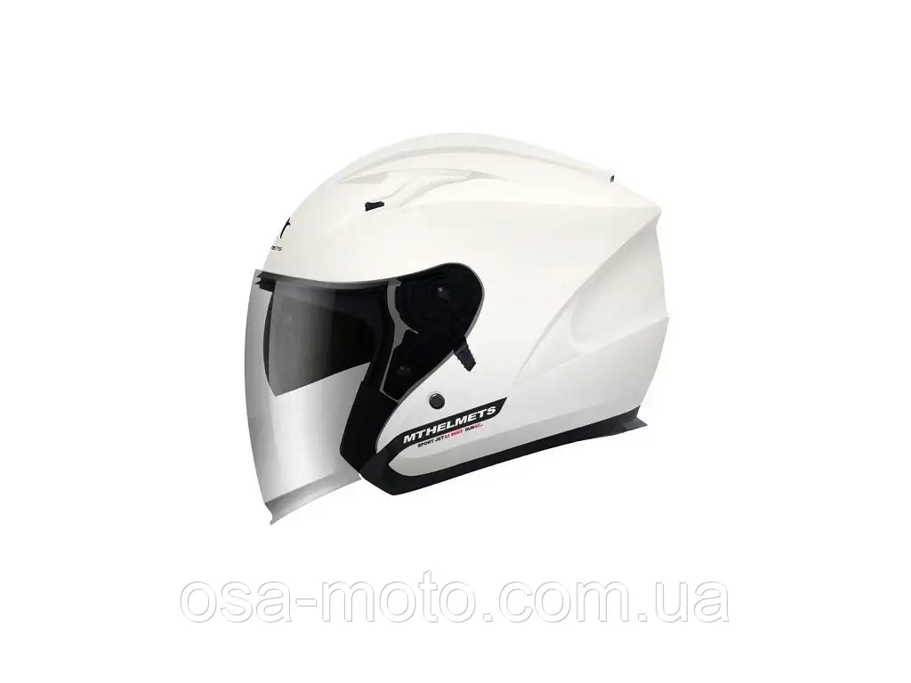 Мотошолом напівлицевик MT Jet Avenue SV Solid White Gloss, фото 1