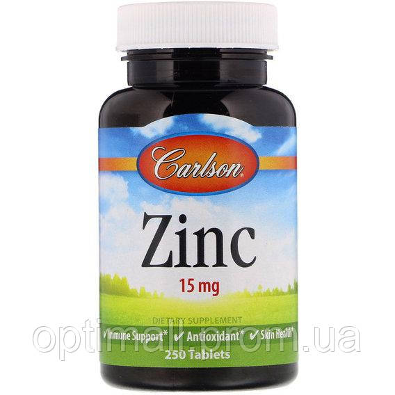 Микроэлемент Цинк Carlson Labs Zinc 15 mg 250 Tabs CAR-05312 OP, код: 7517613 - фото 1 - id-p1922617467