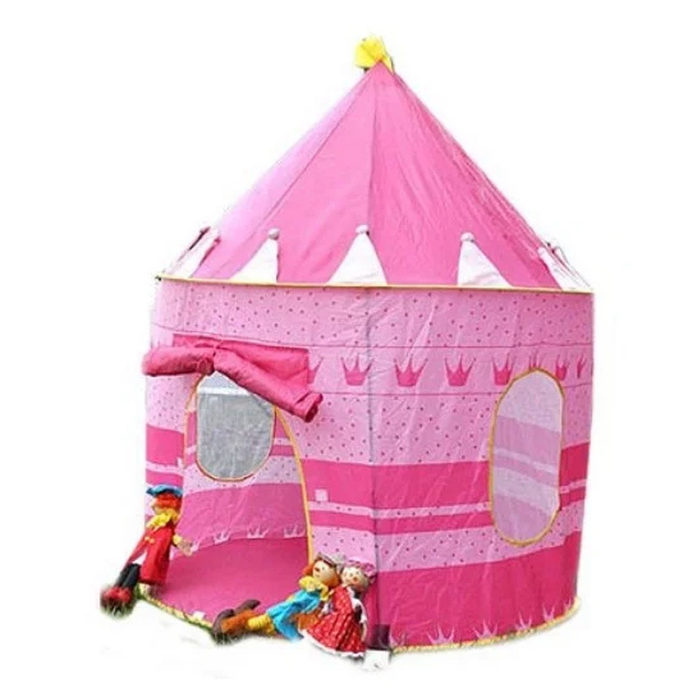 Детская игровая палатка розовая домик для детей шатер для девочки розовый - фото 3 - id-p1922715341