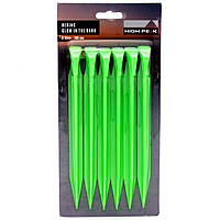 Кілочки для намету High Peak Glow in the Dark ABS Peg 20 см 6 шт. Luminous Green