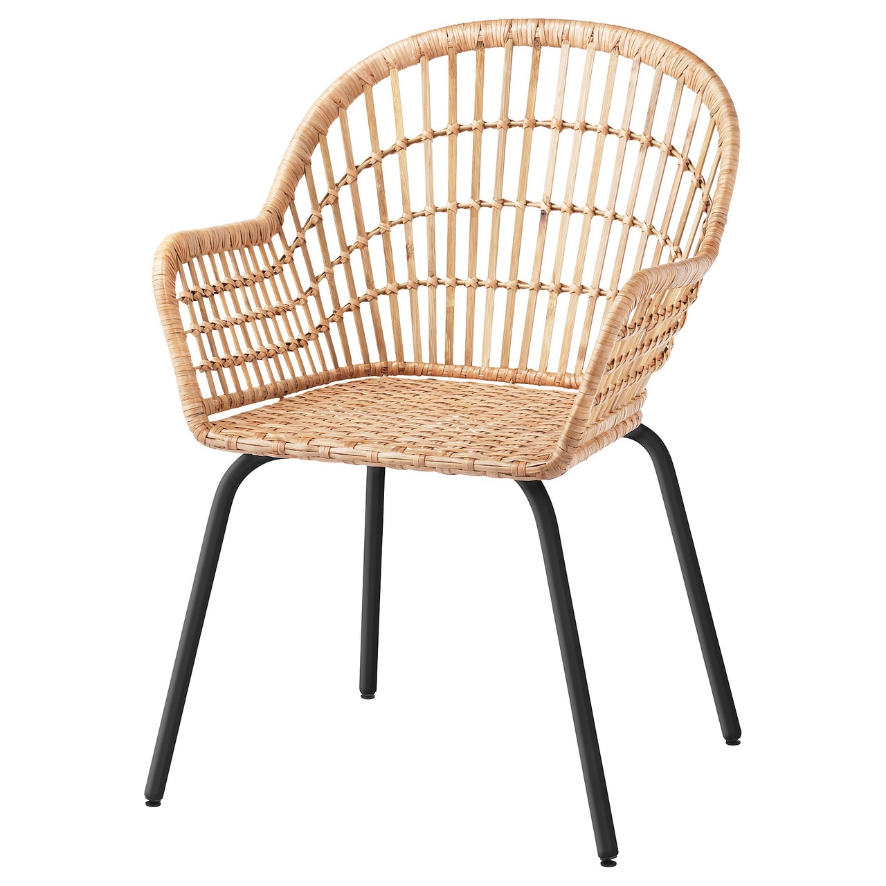 Легкое кресло IKEA НИЛЬСОВЕ, ротанг, черный, 405.336.33 - фото 1 - id-p1922711636