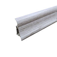 Плинтус пластиковый ТЕКО Стандарт 0070 Серебристо-серый с кабель каналом широкий по полу мягкие края