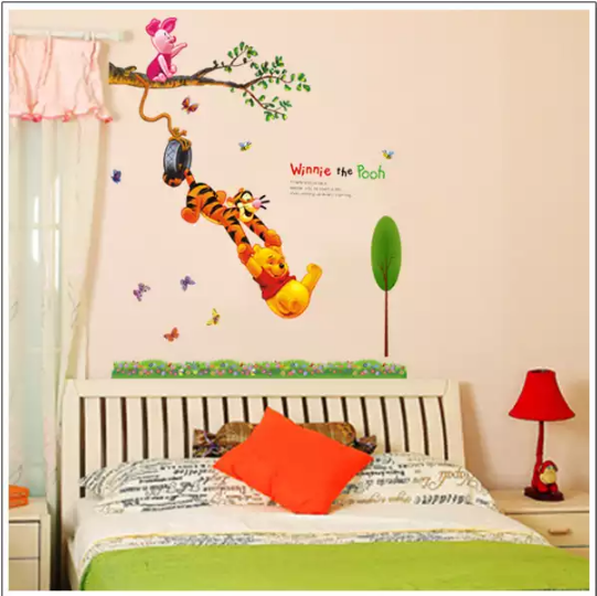 Наклейки для дитячої кімнати Ведмедик Вінні і Тигр" 110*130см (лист 60*90см)