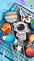 Пряники-топери на торт "Космос. Планети. З іменним пряником"