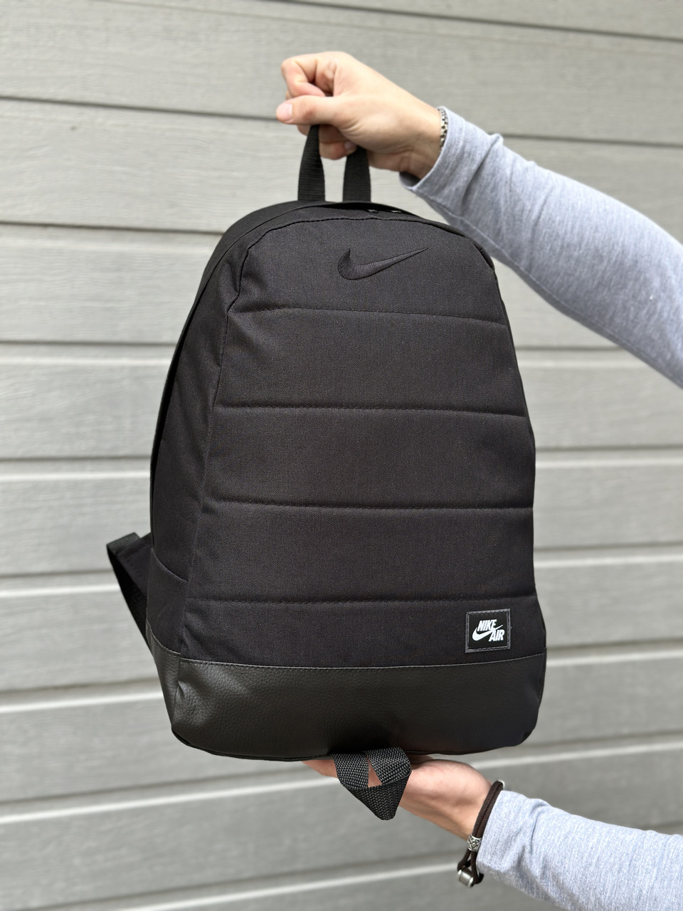 Рюкзак чоловічий жіночий міський спортивний Nike air чорний меланж портфель шкільний молодіжний найк сумка