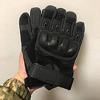 Тактические черные перчатки с косточками армейские военные сенсорные с защитой демисезонные