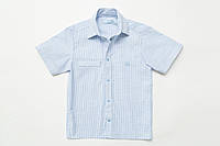 Рубашка для мальчика с коротким рукавом SmileTime в полоску голубая