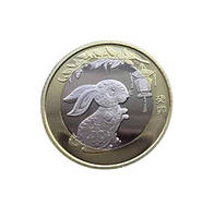 Монета Mine Год Кролика 10 юаней 2023 г 35 мм Золотистый hubyjwcwh KT, код: 7758109