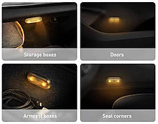 Додаткове підсвічування в салон автомобіля Baseus Capsule Car Interior Lights DGXW-01 набір 2 штуки Чорний, фото 5