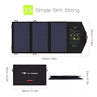 Зарядное устройство на солнечных панелях ALLPOWERS AP-SP 5V21W для телефона 2 USB порта (Акция)