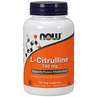 Цитруллин NOW Foods CITRULLINE 750 mg 90 Veg Caps JM, код: 7673734