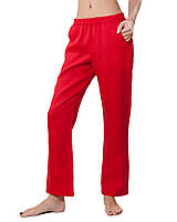 Жіночі червоні штани з льону