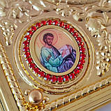 Святе Євангеліє в металевому окладі з декором, українська мова, 36*27см, фото 5