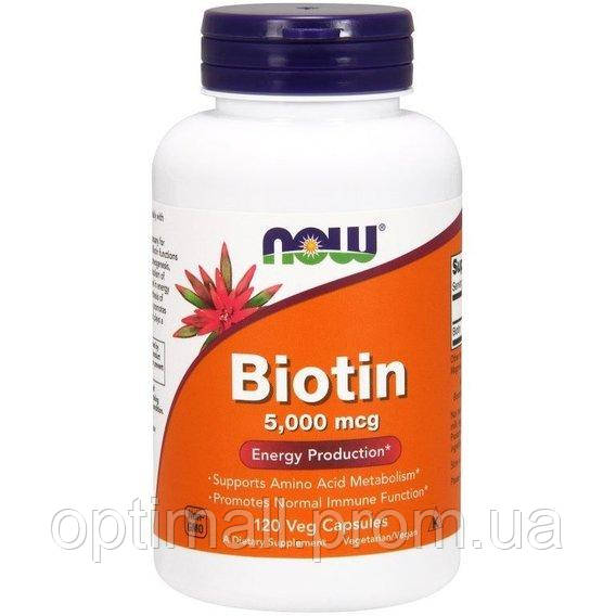 Биотин NOW Foods Biotin 5000 mcg 120 Veg Caps OP, код: 7518264 - фото 1 - id-p1922907215