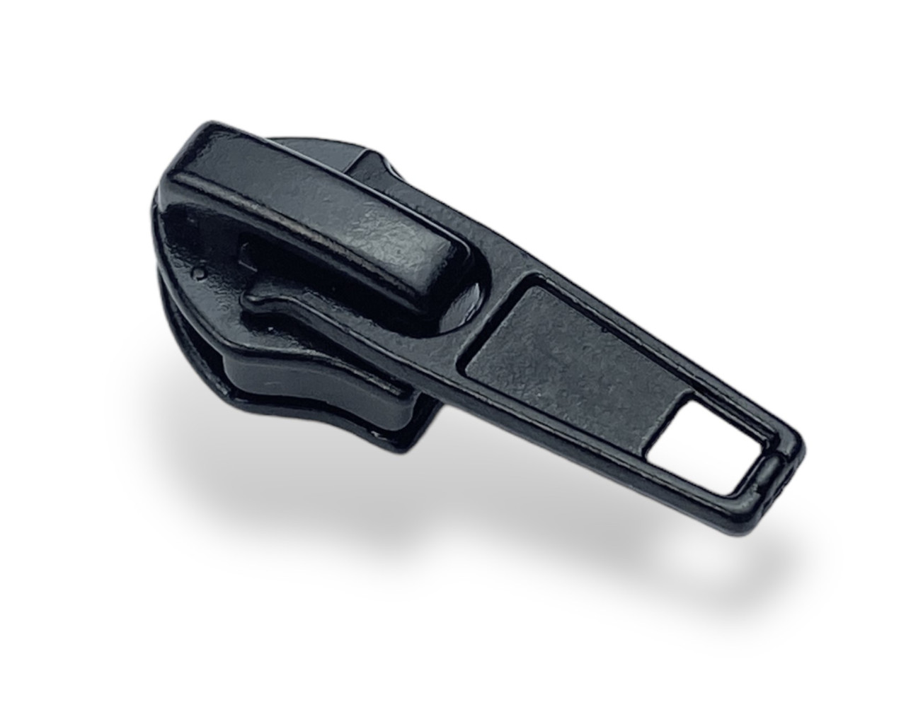 Бігунок для спіральної блискавки No7 Італія чорний 7Ч-7 пузастий, фото 1