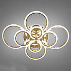 Світлодіодна люстра 175 Вт з підсвічуванням основи та пультом д/к колір каркасу золотий D-A9133/8G LED 3color dimmer, фото 2