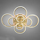 Світлодіодна люстра 175 Вт з підсвічуванням основи та пультом д/к колір каркасу золотий D-A9133/8G LED 3color dimmer, фото 5