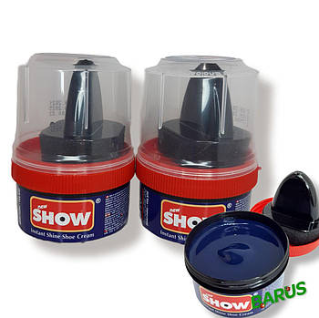 Крем-блиск SHOW для взуття темно-синій з натурального воску 50 мл