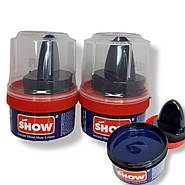 Крем-блиск SHOW для взуття темно-синій з натурального воску 50 мл, фото 2