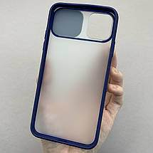 Чохол для Apple iPhone 11 Pro Max матовий із закритою камерою чохол на айфон 11 про макс темно-синій cur, фото 2
