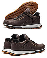 Мужские кожаные кроссовки Colum Chocolate, спортивные мужские туфли, кеды коричневые. Мужская обувь