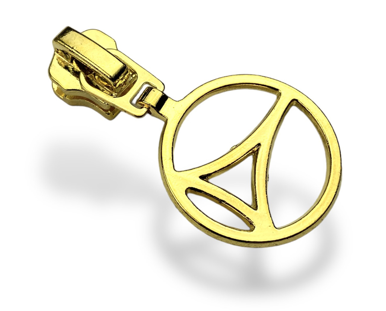 Бігунок No5 для металевої блискавки з фіксатором НН-2331 золото, фото 1