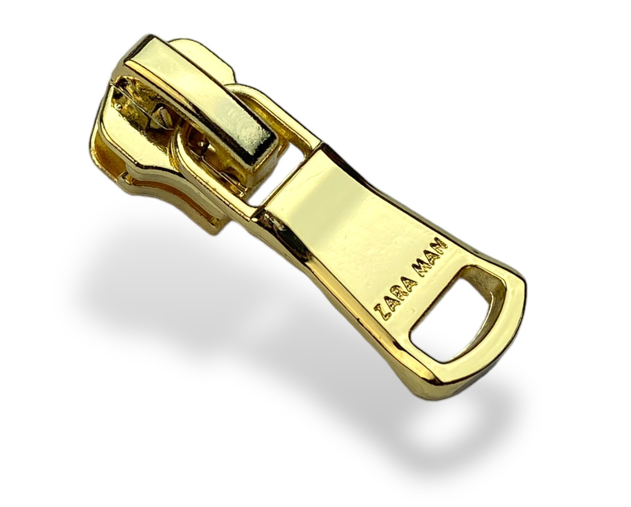 Бігунок No5 ZARA для металевої блискавки з фіксатором золото 4485, фото 1