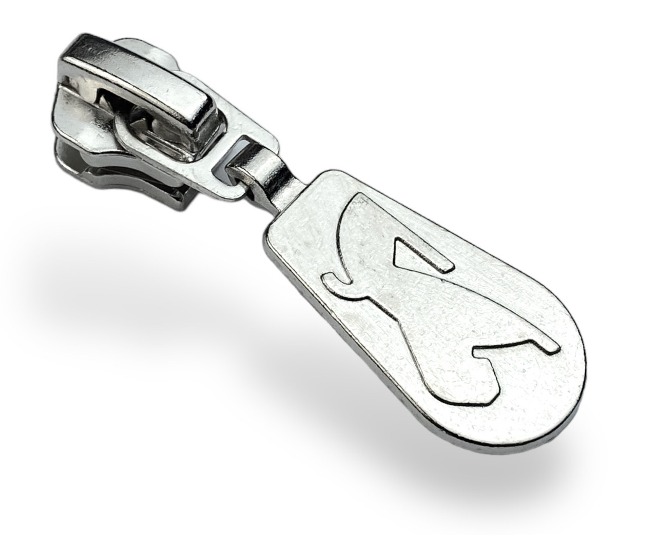 Бігунок No5 для металевої блискавки з фіксатором НН-5428 нікель, фото 1