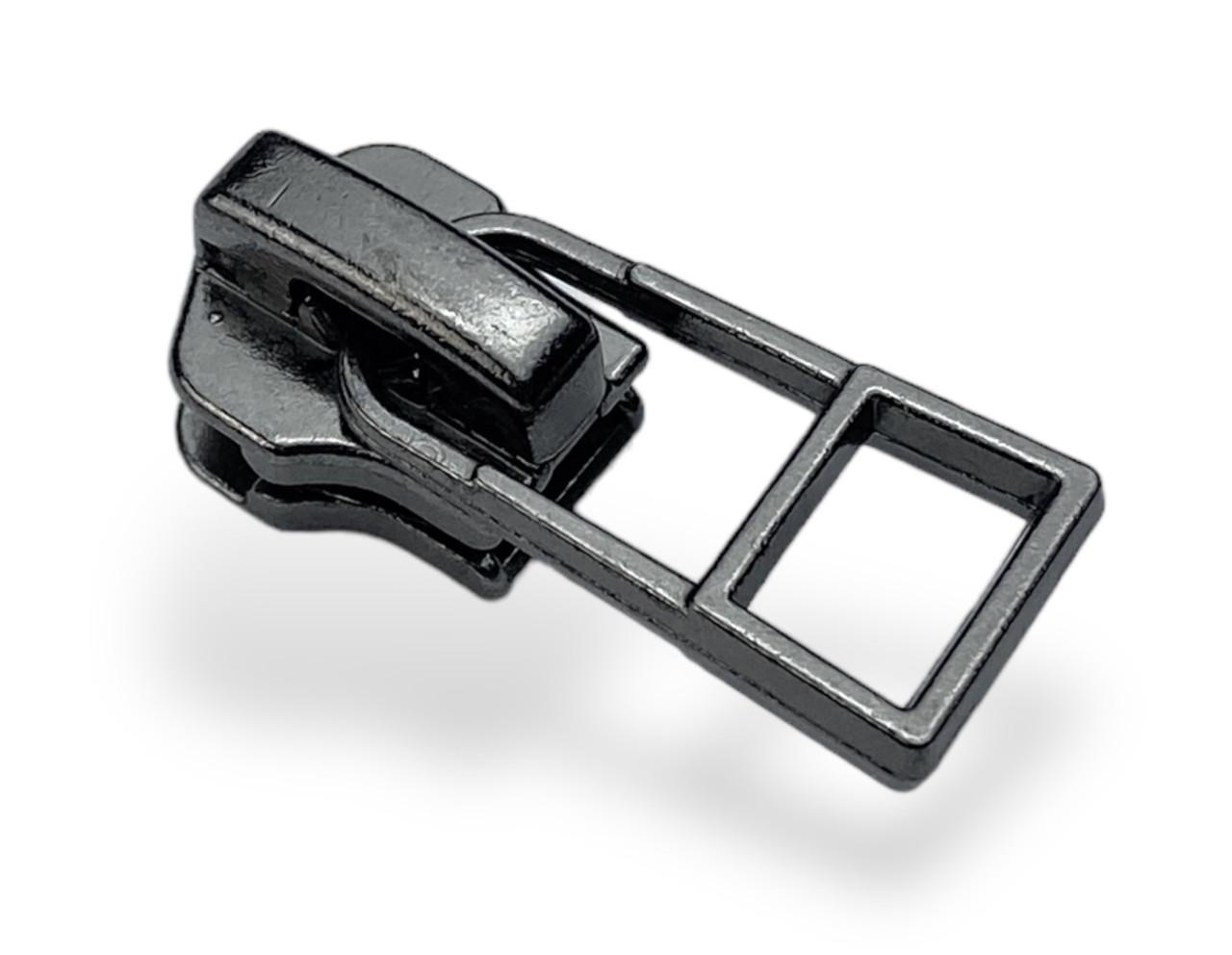 Бігунок No5 для металевої блискавки з фіксатором НН-3888 темний-нікель, фото 1