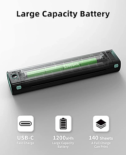 Портативный термопринтер Phomemo M08F для печати на А4