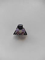 Черная Фиолетовая заколка краб для волос металл 2,5 см мальвинка со стразами