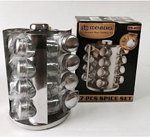 Набір для спецій на підставці 16 ємностей із неіржавкої сталі Edenberg EB-4022 Набір банок для спецій Кругла